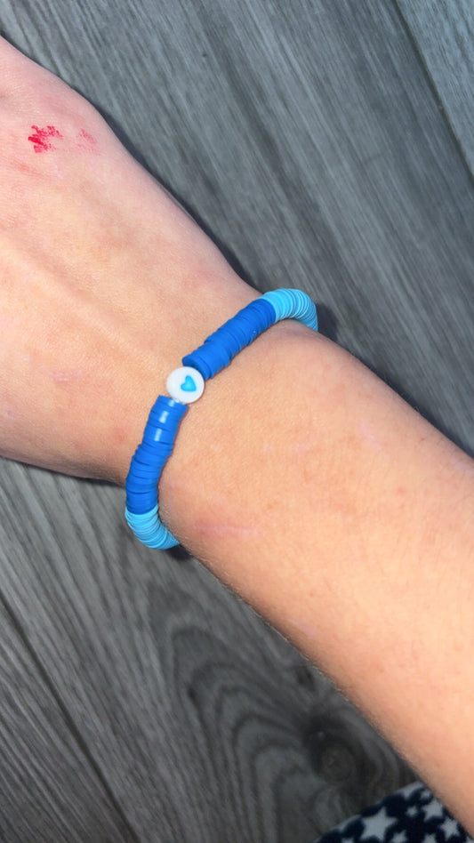 Blue heart bracelet